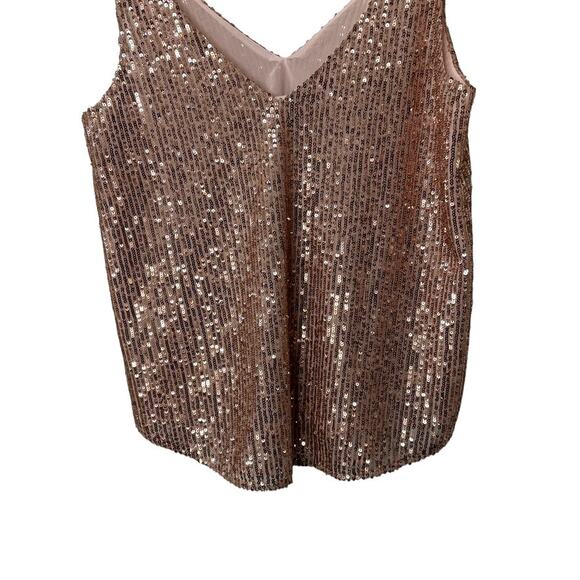 Loft Pink Sequin Sleeveless Tank Top Women's XXS NEW - Picture 4 of 7